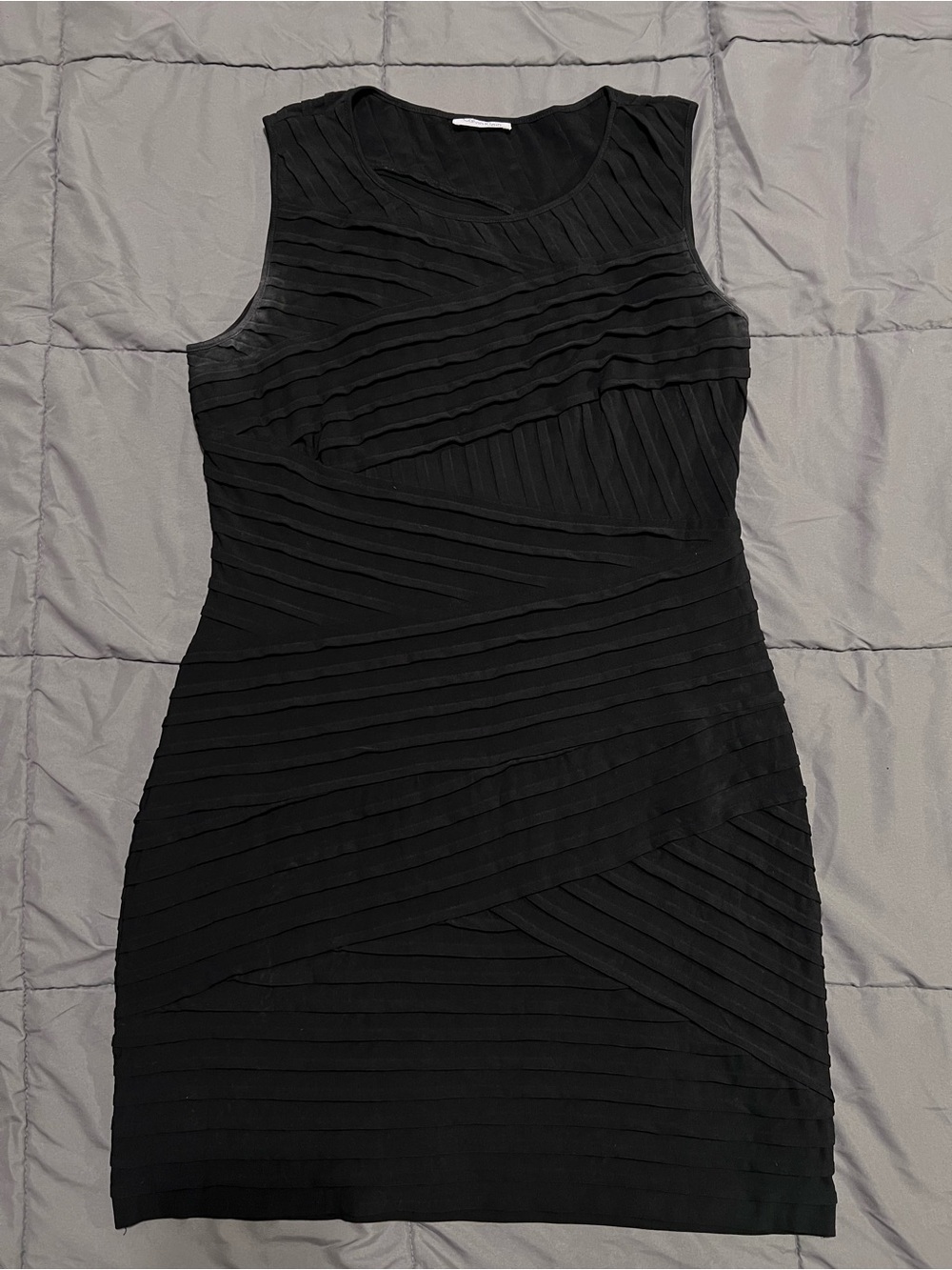 Calvin Klein Black Sleeveless Paneled Sheath Dress